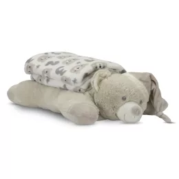   Lorelli Poffy Duo takaró 75x90 cm párnával 45x30 cm - White BeigeTeddy Bear