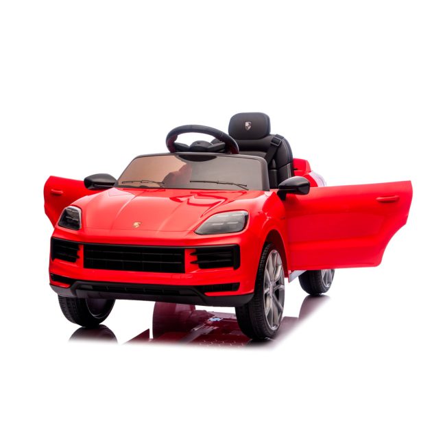Chipolino Porsche Cayenne elektromos autó bőr üléssel - red