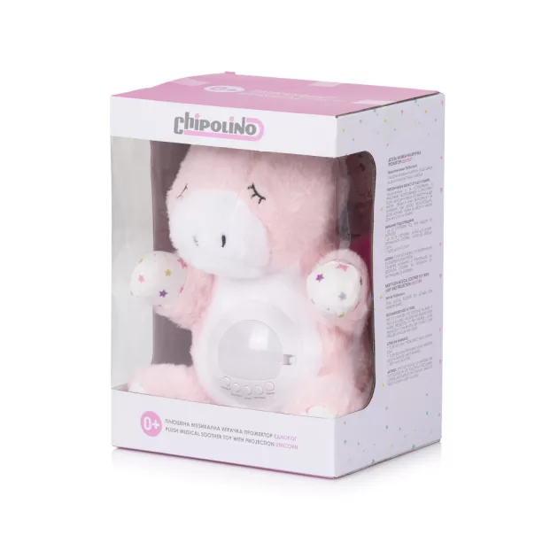 Chipolino projektoros zenélő plüss játék - Unicorn
