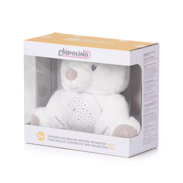 Chipolino projektoros zenélő plüss játék - Bear" white