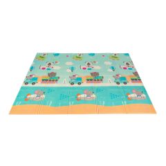   2 oldalas összehajtható játszószőnyeg 180x200cm - Járművek