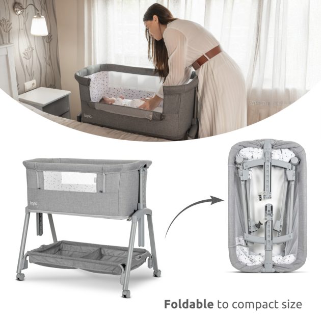 Lorelli Layla 2 az 1-ben babaöböl és járóka - Black / wooden