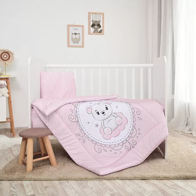 Lorelli 5 részes ágynemű garnitúra - Little Bear Pink
