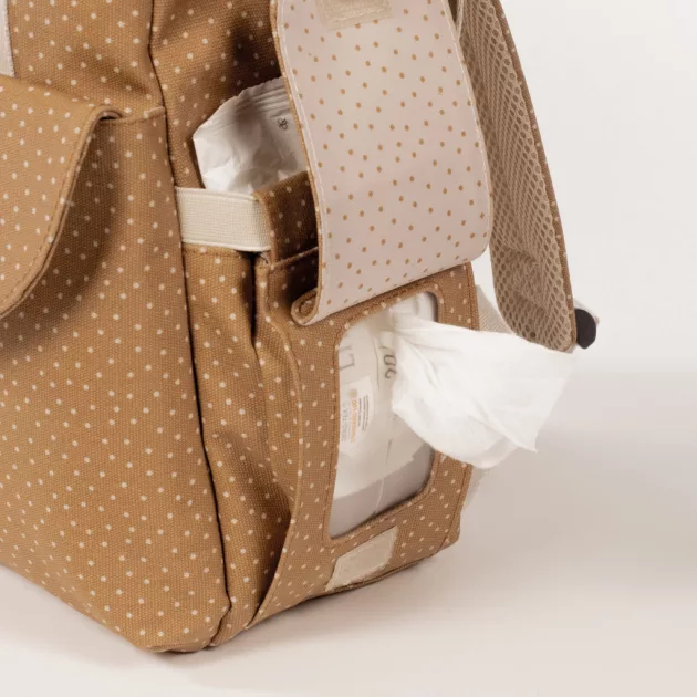 Walking Mum - Pelenkázó hátizsák - Pöttyös (Fahéj)