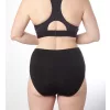 MomCare Császármetszés utáni Hasleszorító Bugyi beépített C-Satin panellel a heg körül - fekete L-XL
