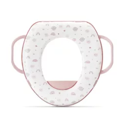   Lorelli párnázott WC szűkítő fogantyúval - Planets Pink