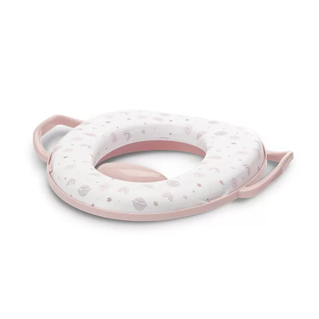 Lorelli párnázott WC szűkítő fogantyúval - Planets Pink