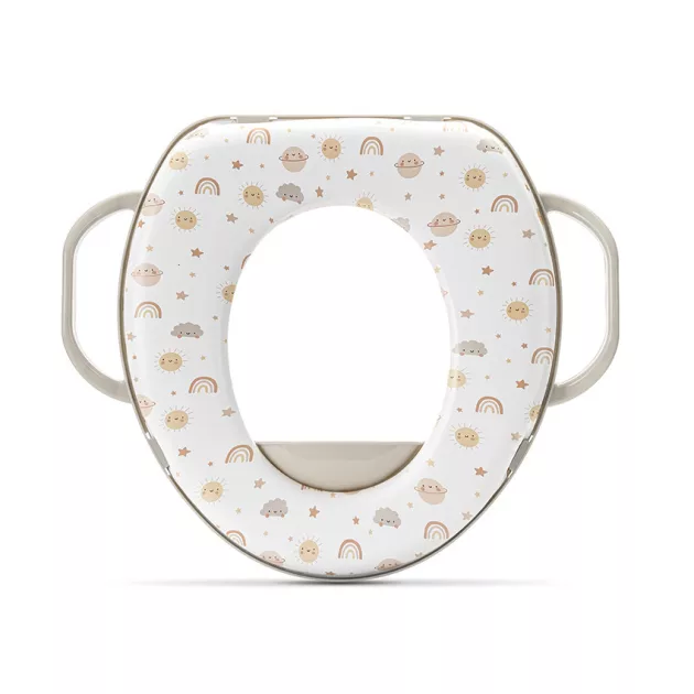 Lorelli párnázott WC szűkítő fogantyúval - Planets Beige