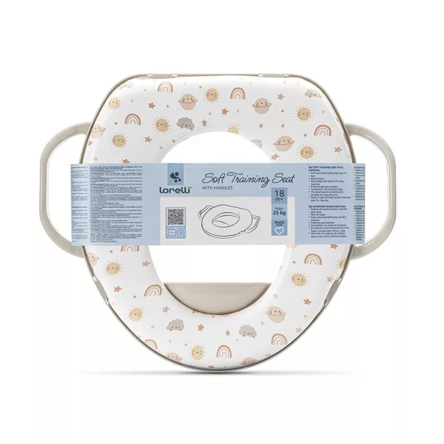 Lorelli párnázott WC szűkítő fogantyúval - Planets Beige