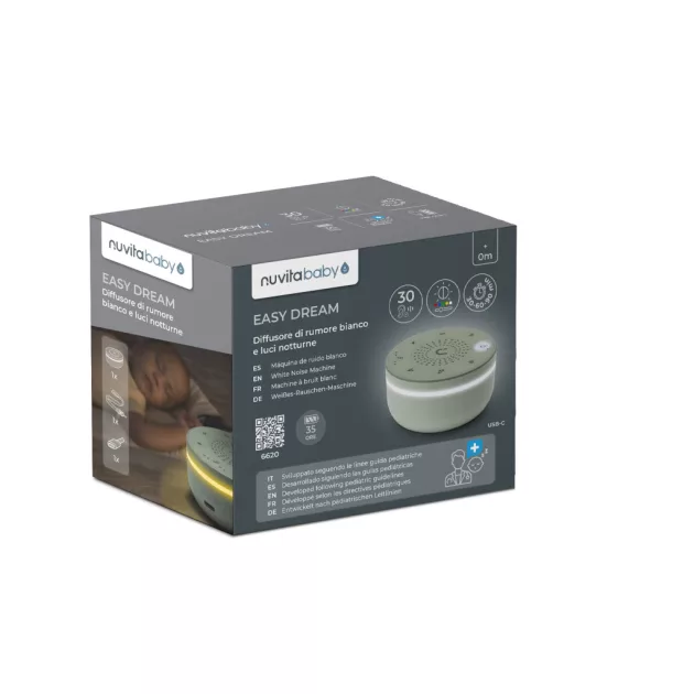 Nuvita Fehér zaj gép és éjjeli fény 6620 - Sage Green