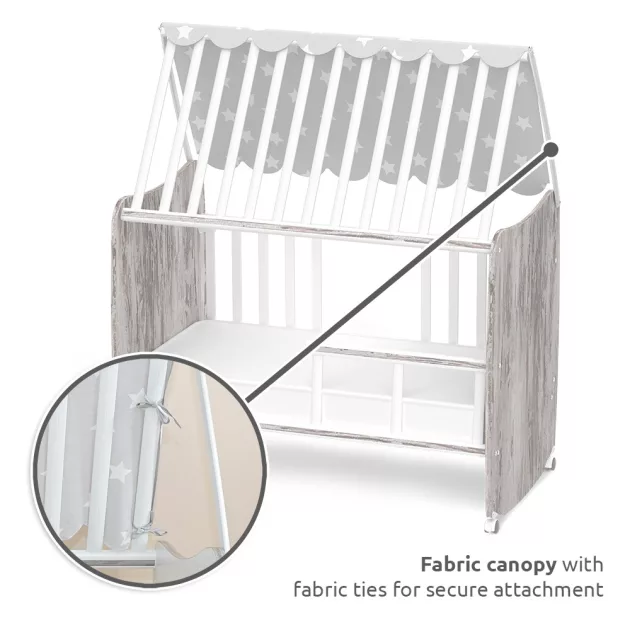 Lorelli Stars ringatható kiságy 60x120 - White / Artwood