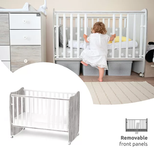 Lorelli Stars ringatható kiságy 60x120 - White / Artwood