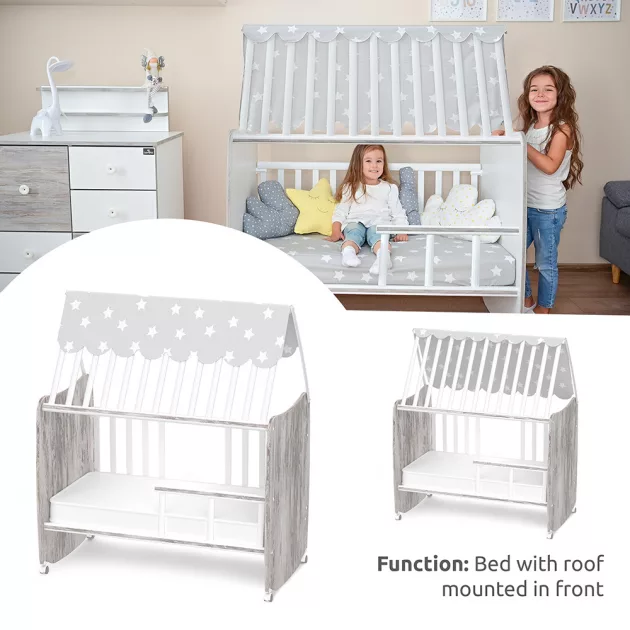 Lorelli Stars ringatható kiságy 60x120 - White / Artwood