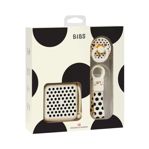 BIBS Studio Polka ajándékcsomag (Krémfehér/Fekete)
