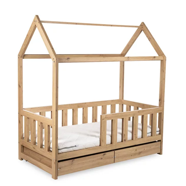 Little Sky Liv házikó kiságy 80x160 - tölgy