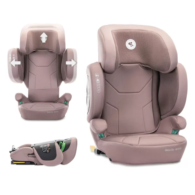 Lorelli Growgo 100-150 cm összecsukható i-Size isofixes gyerekülés - Pink