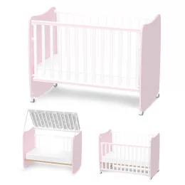   Lorelli Stars ringatható kiságy 60x120 - White / Orchid Pink