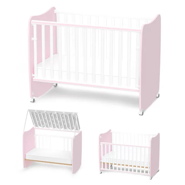 Lorelli Stars ringatható kiságy 60x120 - White / Orchid Pink