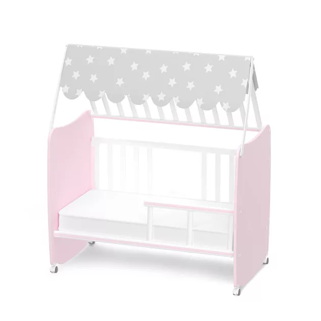 Lorelli Stars ringatható kiságy 60x120 - White / Orchid Pink