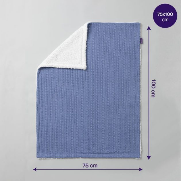 ClevaMama sherpa babatakaró 75x100 cm - Kék