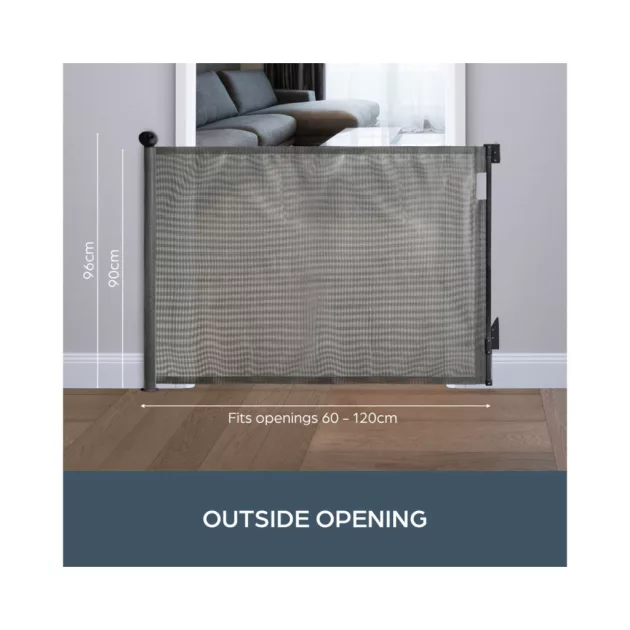 Dreambaby Glide 'n' hide xtra biztonsági ajtórács 140 cm-ig - szürke