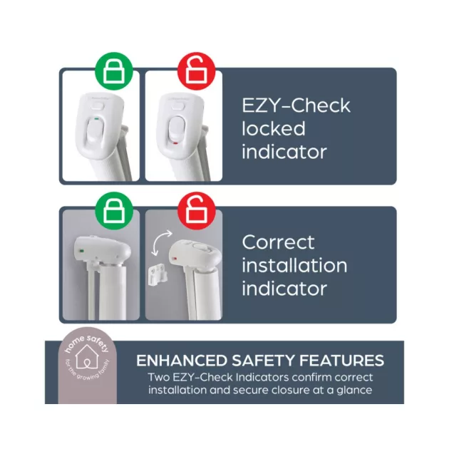 Dreambaby Glide 'n' hide xtra biztonsági ajtórács 140 cm-ig - fehér