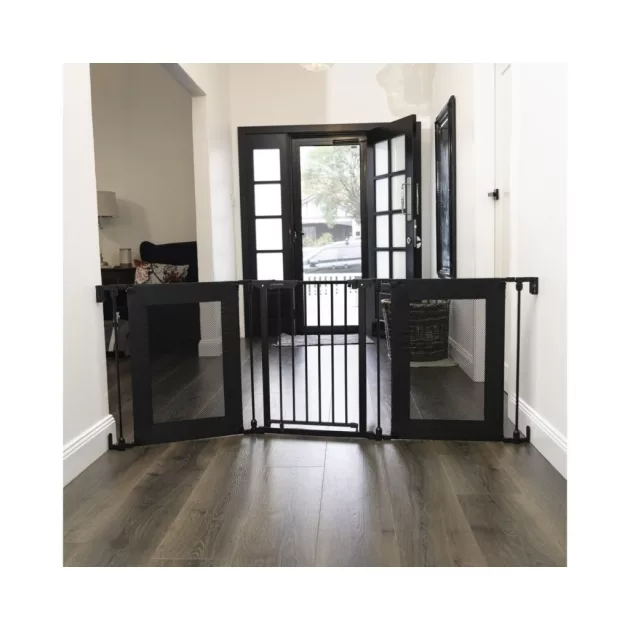 Dreambaby Endeavour 3 biztonsági ajtórács 195 cm-ig - fekete háló és fém részletek