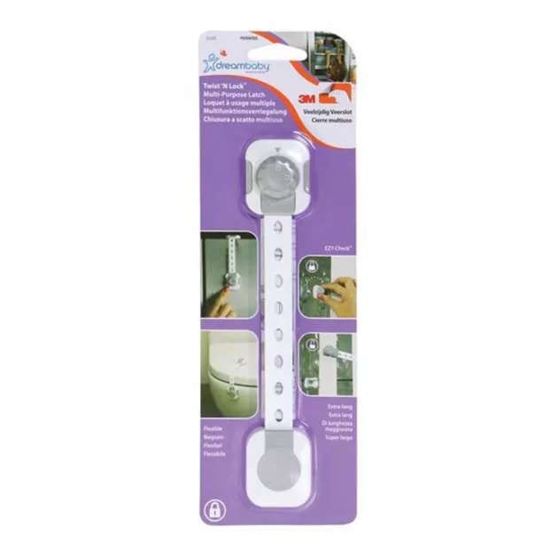 Dreambaby Twist 'n lock multifunkciós zár - fehér/szürke