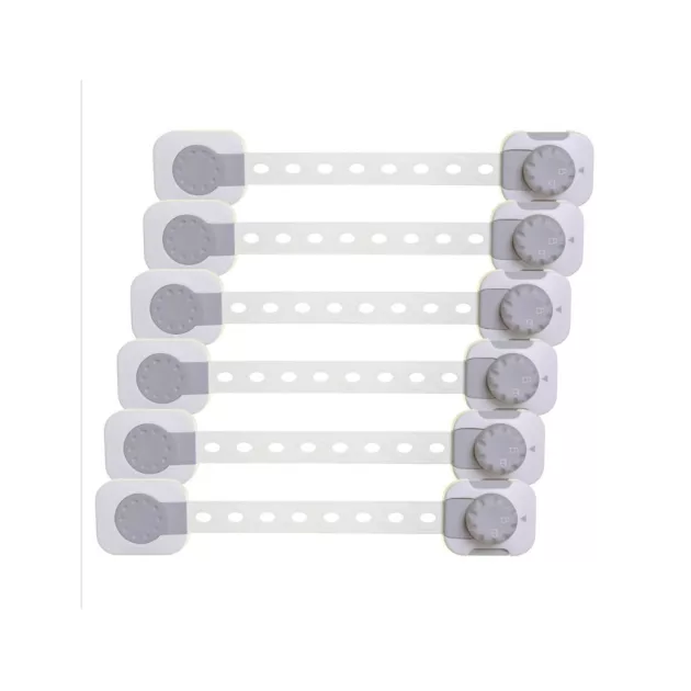 Dreambaby Twist 'n lock multifunkciós zár 6db - fehér/szürke