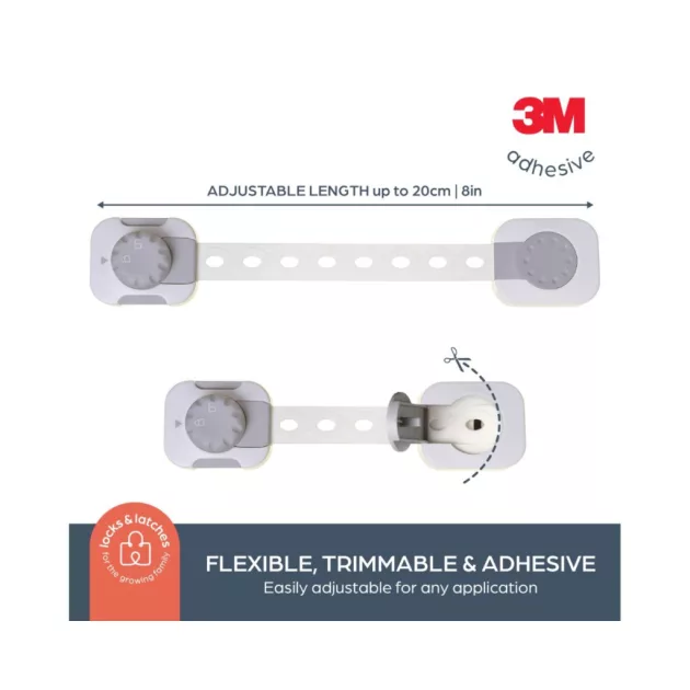 Dreambaby Twist 'n lock multifunkciós zár 6db - fehér/szürke