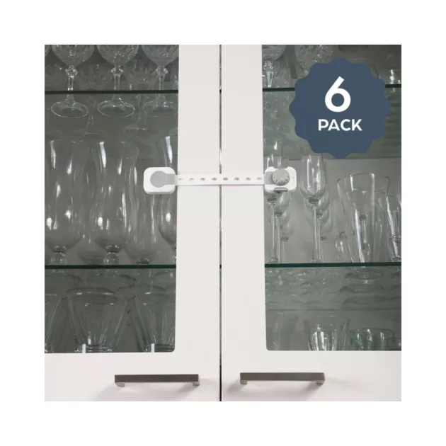 Dreambaby Twist 'n lock multifunkciós zár 6db - fehér/szürke