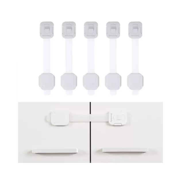 Dreambaby Adapta-latch multifunkciós zár 5db - fehér/szürke