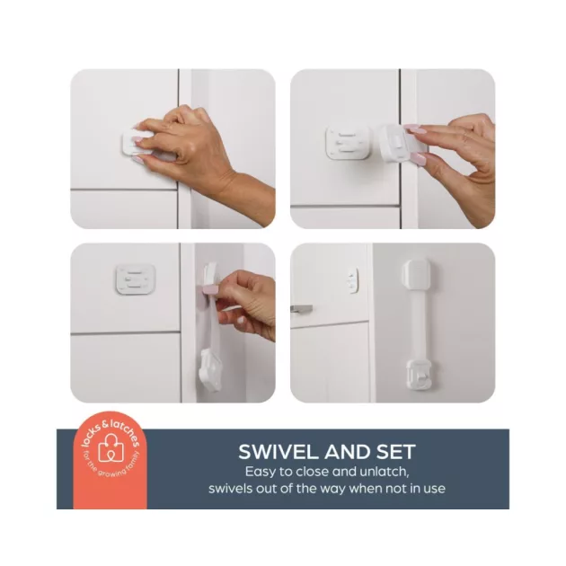 Dreambaby Adapta-latch multifunkciós zár 5db - fehér/szürke