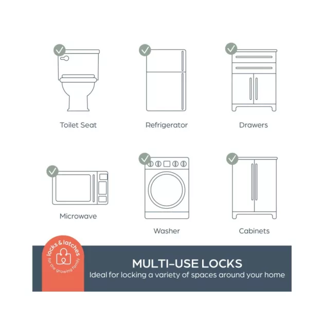 Dreambaby Adapta-latch multifunkciós zár 5db - fehér/szürke