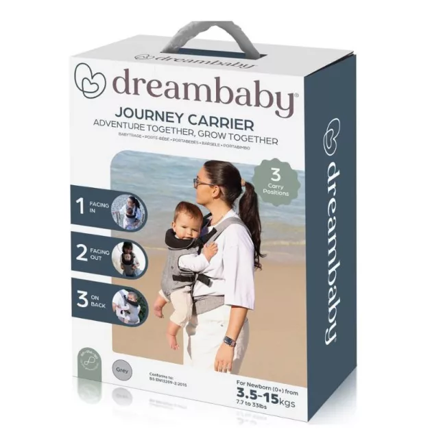 Dreambaby Journey ergonomikus 3az1 ben babahordozó - szürke