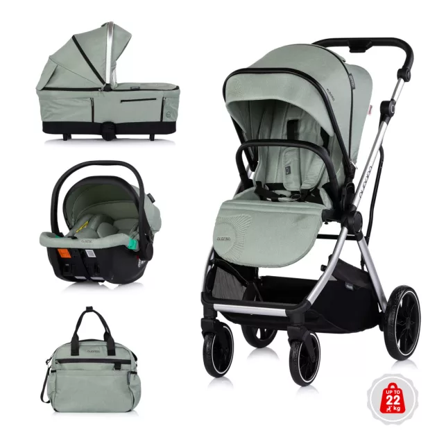 Chipolino Aurora 3az1-ben multifunkciós babakocsi - Matcha