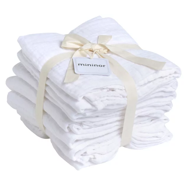 Mininor biopamut textilpelenka 70x70 cm 8 db - fehér