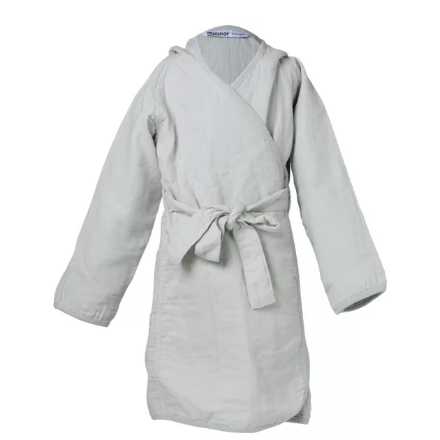 Mininor biopamut fürdőköpeny 12-24 hó - szürke