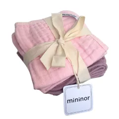 Mininor biopamut kendő 25x25 cm 6 db - rózsaszín/lila