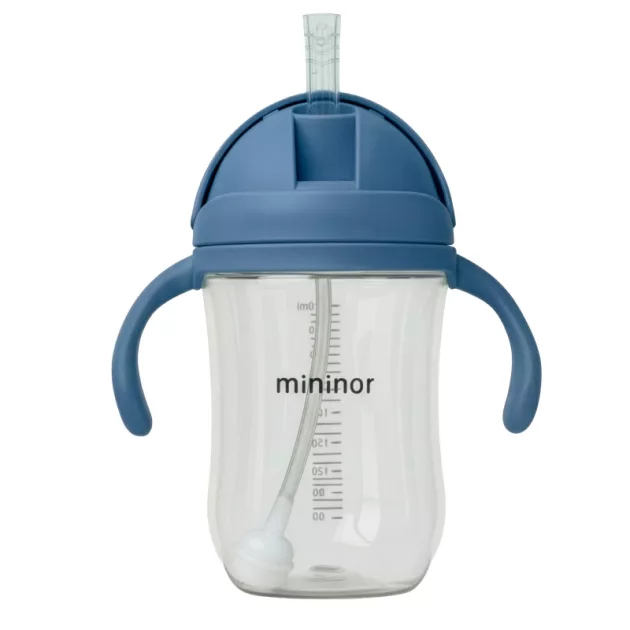 Mininor szívószálas itatópohár 330 ml - égkék