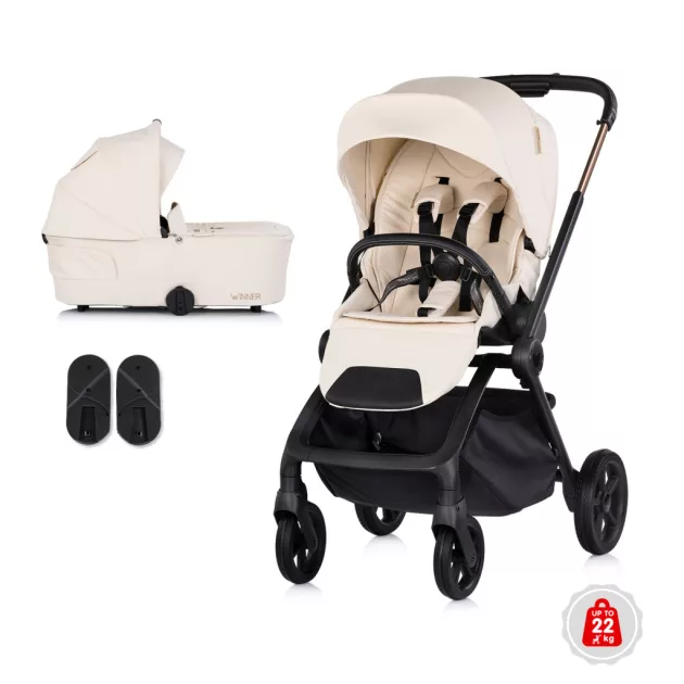 Chipolino Winner 2in1 újszülött babakocsi 22 kg-ig -  Cashmere