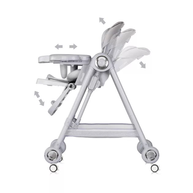 Chipolino Melba 2in1 multifunkciós etetőszék és hinta - platinum