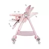 Chipolino Melba 2in1 multifunkciós etetőszék és hinta - powder pink