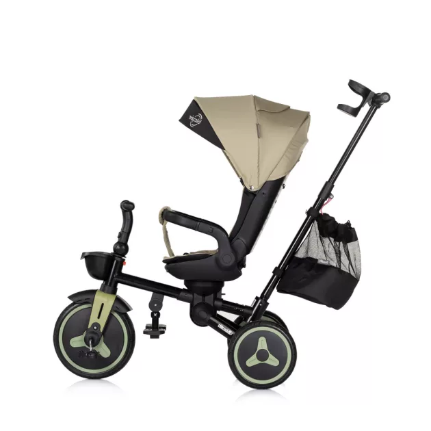 Chipolino Twisfold összecsukható tricikli 360° forgatható üléssel - olive green