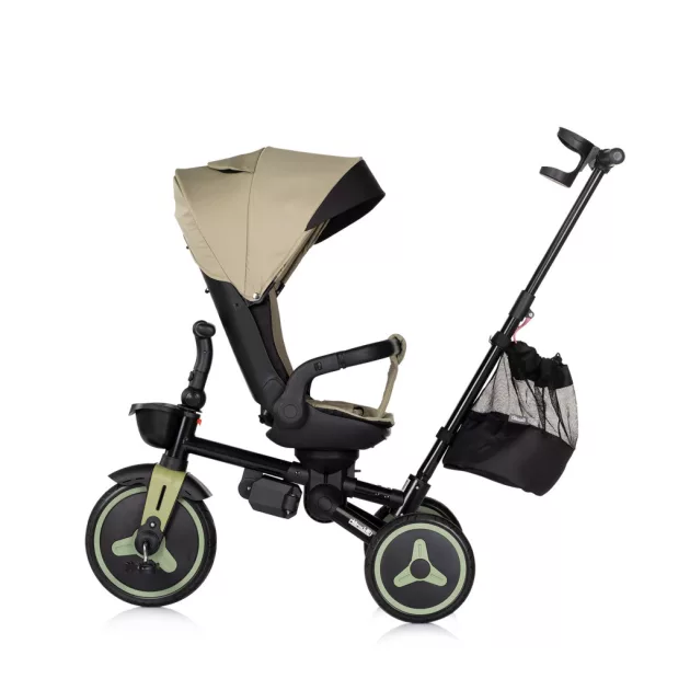 Chipolino Twisfold összecsukható tricikli 360° forgatható üléssel - olive green