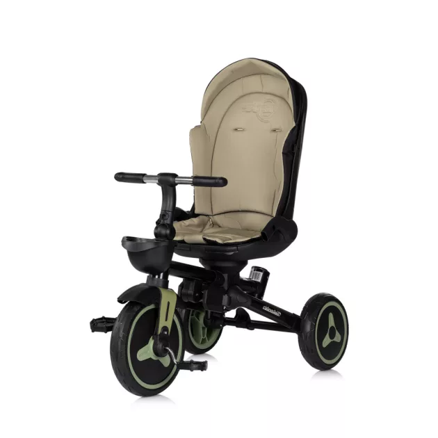 Chipolino Twisfold összecsukható tricikli 360° forgatható üléssel - olive green