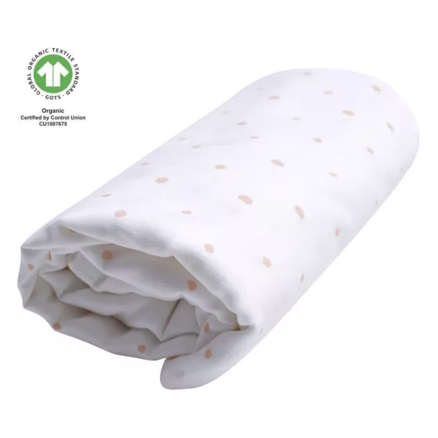 MOTHERHOOD Muszlin pelenka BIO XXL 130x130 cm - Pink and Black Dots