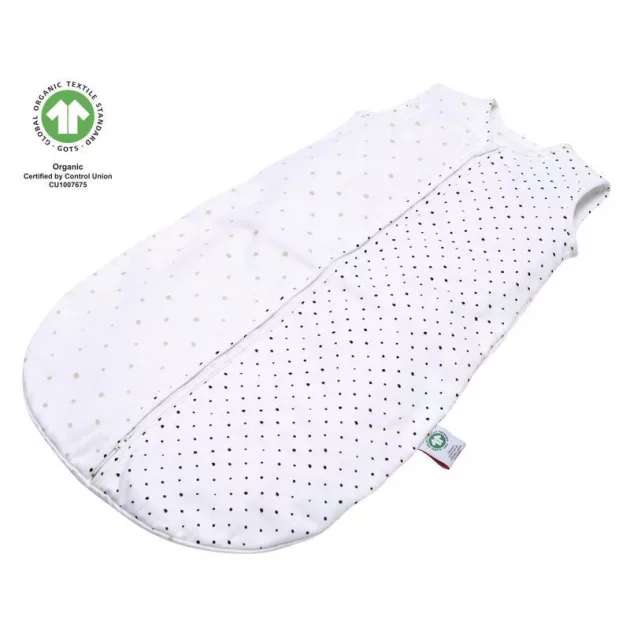 MOTHERHOOD Hálózsák muszlin BIO 0-6 hó 0,5 tog - Pink and Black Dots