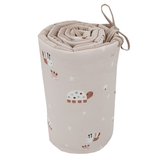 EKO Védő a kiságyba VELVET Bees 180x35 cm - Beige