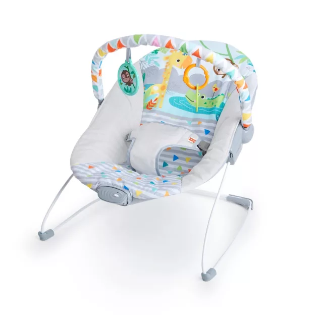 Bright Starts Rezgő pihenőszék, Safari Fun™, 0 hó+, 9 kg-ig